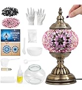 BOHMR DIY Turkish Mosaic Lamp Kit, Stained Glass Table Lamp Making Kit- Easy and Fun, No Experien...