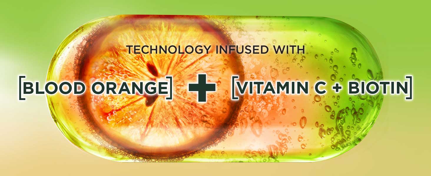 technology infused with blood orange, vitamin C and biotin