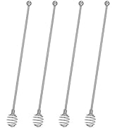 Coffee Stir Sticks,BURLIHOME Stainless Steel Swizzle Sticks 4Pcs Reusable Beverage Stirrers with ...