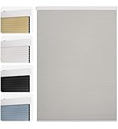 ZELUNA Cordless No Drill Blackout Honeycomb Shades for Indoor Windows Thermal Insulation UV Preve...