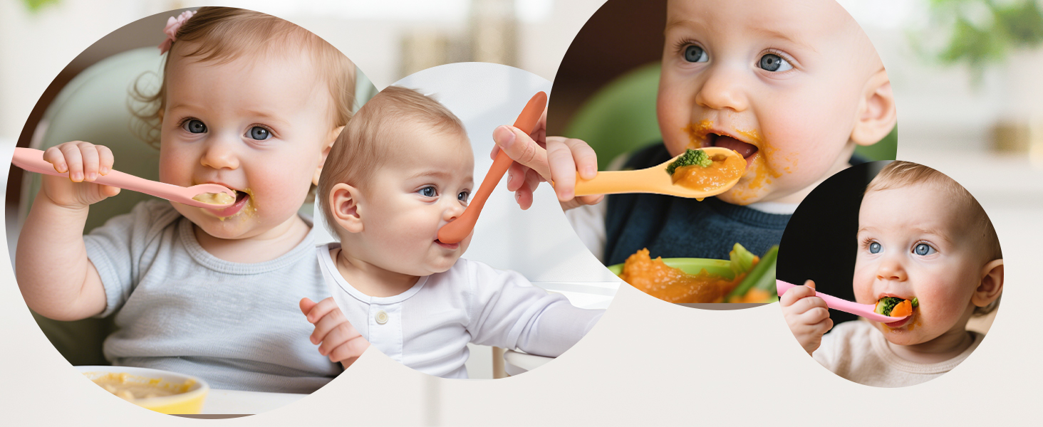 8PCS Silicone Feeding Spoons