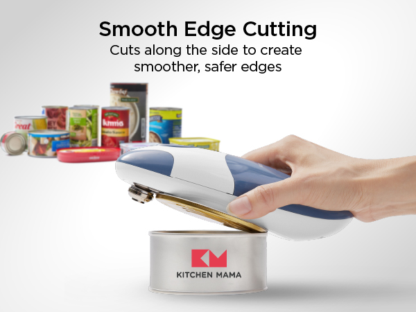Kitchen Mama auto 2.0 electric can opener smooth edge cutting cuts along the side to create smoother