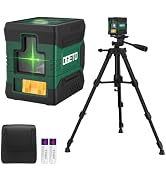 Ogeto Laser Level with 40 inch Tripod, Self-Leveling Cross-Line Laser with Horizontal and Vertica...