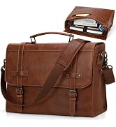 RAINSMORE Mens Messenger Bag 17 Inch Waterproof Vintage Leather Laptop Briefcase Large Laptop Bag...