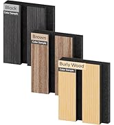 TONOR Wood Veneer Acoustic Panel Color Sample, Pack of 3, 3.86''x3.15''x0.74'' Wood Slat Adhesive...