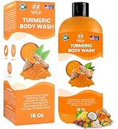 Turmeric Body Wash – Skin Brightening Turmeric Soap for Dark Spots, Hyperpigmentation – Exfoliati...