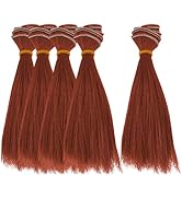 DICOSMETIC 5Pcs Doll Wig Doll Hair 15.5cm Straight Short Doll Hair High Temperature Fiber Doll Ha...