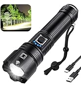 Rechargeable Flashlights High Lumens, 990,000 Lumen Brightest Led Flashlight with 5 Modes & 12H L...