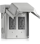 WILAWELS Outdoor Outlet Box, Weatherproof Metal Outdoor Electrical Outlet Box with Dual 20 Amp WR...