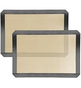 Luckyiren Silicone Baking Mat, Set of 2 Baking Pads Cookit Sheet, Non-Stick Oven-Bake Cover Runne...