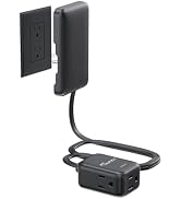 Flat Extension Cord Short 3ft, ETL Listed, NUTICT 3 Prong Indoor Extension Cord Flat Wall Plug wi...