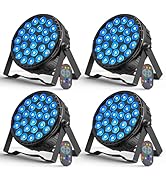 LED Par Light RGBW 160W Led Stage Lights Remote & DMX Controlled Sound Activated Auto Play 8/4 Ch...