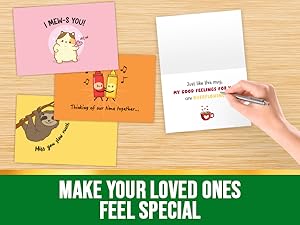 The fun cards with envelopes of you comes with uplifting messages.