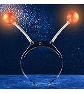 Sixexexy Light Up Alien Headband LED Martian Hair Band Antenna Hair Accessories for Women (Orange...