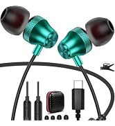 USB C Headphones Type C Earbuds for iPhone 16 Pro Max 16e 15 In-Ear Noise Canceling Volume Contro...