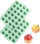 QELEG 2 Pcs Silicone Mini Cake Puck Mold, 24 Cup Cylinder Silicone Chocolate Mold, Cake Baking Mo...