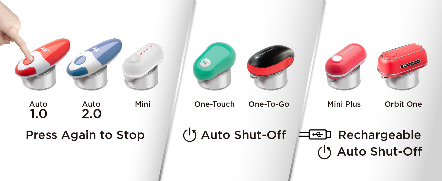 Press again to stop and auto shut-off kitchen mama electric can opener smooth edge for seniors