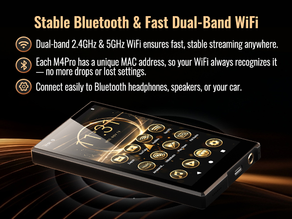 mp3 player with bluetooth and wifi