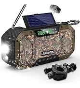 Emergency Radio Waterproof Bluetooth Speaker,Portable Digital AM FM Radio with Flashlight,Reading...