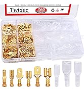 Twidec/360Pcs 2.8/4.8/6.3mm Quick Splice Male and Female Wire Spade Connector Crimp Terminal Bloc...