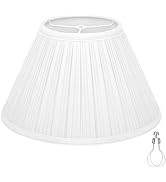 Pleated Lamp Shade, 6" Top x 13" Bottom x 7.2" High, White Empire Lamp Shade for Table Lamp Bedsi...