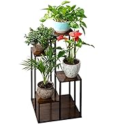 COPREE Bamboo 4 Tiers Plant Stands, Planter Pot Holder Shelf, Indoor Outdoor Flower Display Organ...