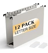 Shutex Extra Capacity Plastic Hanging File Folders,12 Pack Reinforced Hang Folders,Heavy Duty 2 I...