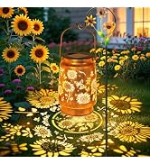 Sunflower Solar Lanterns Outdoor Waterproof, Gifts for Women Mom Grandma Birthday, Metal Hanging ...