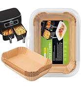 Air Fryer Disposable Paper Liner for Ninja Dual,100PCS Air Fryer Liners Rectangle 8.6x 5.5'', Air...