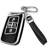 MILD EAST for Volkswagen Key Fob Cover with Keychain, Sliver Edge Key Case Holder for VW Atlas Al...