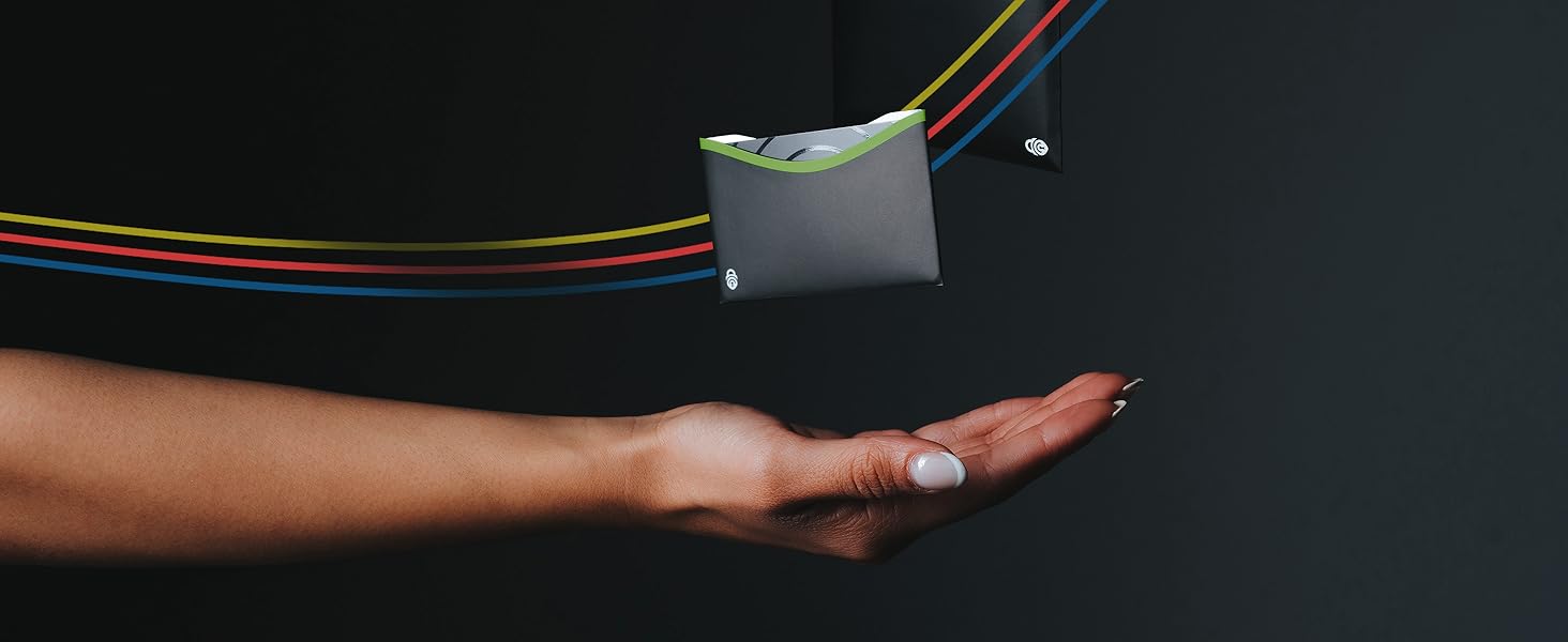 RFID Blocking Sleeve hovering over a hand