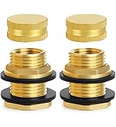 Ceaeso Brass Male Garden Hose Bulkhead Fitting With Plug, 1/2