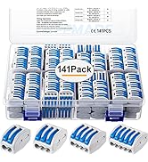 GKEEMARS 141Pcs Lever Wire Connectors, Compact Splicing Conductor Connector for Solid Stranded Fl...