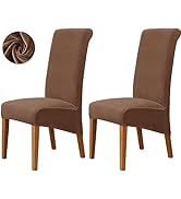 Deisy Dee Stretch XL/Oversized Extra Large Velvet Dining Room Chair Covers for Kitchen Dining,Rem...