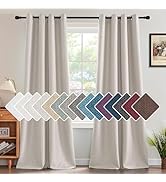 H.VERSAILTEX Linen Blackout Curtain 84 Inches Long for Bedroom/Living Room Thermal Insulated Grom...
