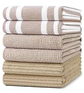 Homaxy Premium Kitchen Towels(18”x 28”, 6 Pack), Large Cotton 380 GSM Kitchen Hand Towels, Soft a...