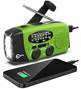 Esky Emergency Hand Crank Radio with 3 LED Flashlight, AM/FM/NOAA Portable Weather Radio with 200...