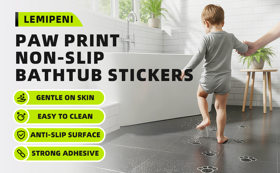 PAW PRINT NON-SLIP BATHTUB STICKERS