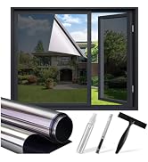 SUNBABY Window Tint for Home, One Way Privacy Film Heat & UV Blocking, Static Cling No Glue Rente...
