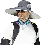 HUAMULAN 6" Super Wide Brim Sun Hats, Men and Women Bucket Hat for Fishing Hiking Garden Lawn Wor...