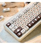 GEKUCAP Coffee Theme Siamese Cat Keycaps, 133 Keys Cute Mao Profile Keycap Dye-Sublimation, Custo...