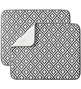 Dish Drying Mat for Kitchen 2 Pack, Ultra Absorbent Microfiber Dishes Drainer Mats by Subekyu,19....