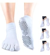 Soxsense Multi-Pack Sports Grip Toe Socks with Cushion, Non-Slip Finger Socks for Pilates, Yoga, ...