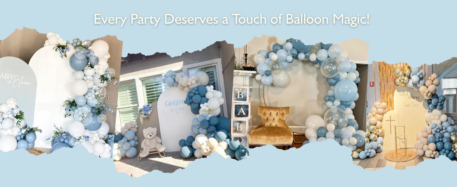 dusty blue balloons