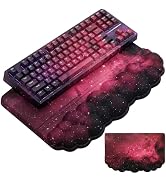 Computer Keyboard Stand Pad with Wrist Rest Dark Pink Cloud Keyboard Pad Support with Comfortable...