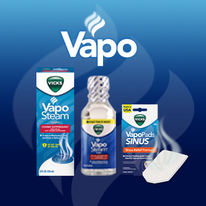 Vicks Vapo steam and vicks vapo pads with soothing vapors