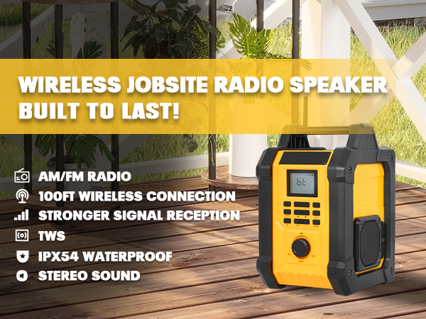 WIRELESS JOBSITE RADIO SPEAKER BUILT TO LAST