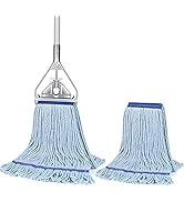 String Mop for Floor Cleaning - Heavy Duty Industrial Commercial Wet Mop with Extra Replacement H...