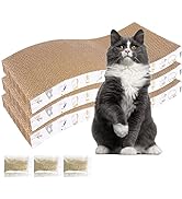 PatiencET 3 Pack Cat Scratcher Pad Recycle Corrugated Cat Scratching Pad Type S Cat Scratch Pad L...