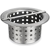 Phivan Commercial Floor Drain Strainer Basket, Heavy Duty 304 Stainless Steel Hair Catcher with H...